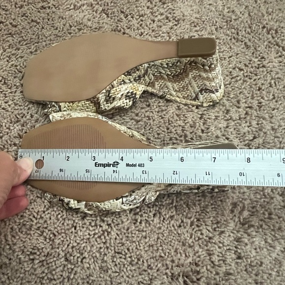 New 37 6.5 Anthropologie silent d Katia wedge sandals raffia tan brown cream - Picture 13 of 17